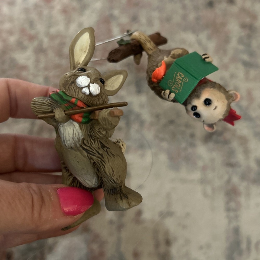 Vtg Hallmark Keepsake Ornament Topsy Turvy Tunes Opossum Friendly Fiddler Rabbit